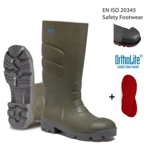 Burton, Gonso, Völkl, ... NORAMAX - PU Gummistiefel mit Stahlkappe, zertifiziert nach EN ISO 20345 S5, dark olive