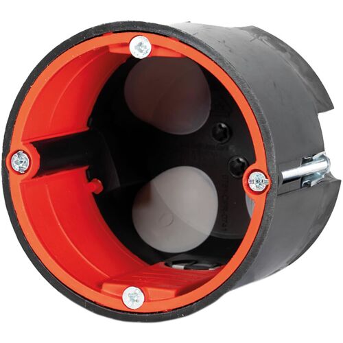 F-Tronic Hohlwand-Gerätedose BS3500TC, für Holzbau Ø 68 mm, mit Rohreinführung 4x M20 - Tiefe 62 mm