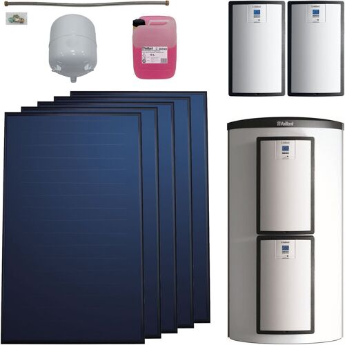 VAILLANT Solarthermie-Paket 9.441/5 - 5 Kollektoren VFK 155 V mit Speicher VPS 1000/3-7 - 12,55 m² - 0010042375