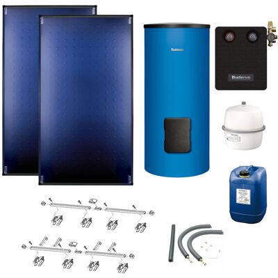Buderus Solaranlage Logaplus S86 - 2 Kollektoren (5,1m²) SKT1.0-s mit Solarspeicher Logalux SM300-C blau - 7739602995 Buderus Solaranlage Logaplus S86 - 2 Kollektoren (5,1m²) SKT1.0-s mit Solarspeicher Logalux SM300-C blau - 7739602995