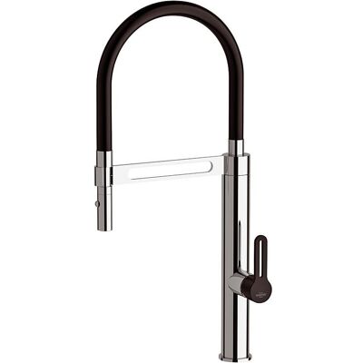 Evenes Spültischmischer Enzan Schwenkauslauf + Hebel, schwarz, Ausladung 230 mm, verchromt - 93 124 85 Evenes Spültischmischer Enzan Schwenkauslauf + Hebel, schwarz, Ausladung 230 mm, verchromt - 93 124 85