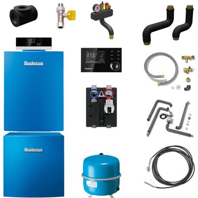 Buderus GB212 Logaplus Gas-Brennwert Heizungspaket K59 mit liegendem Warmwasserspeicher L200, Regelgerät & Zubehör - 22 kW - 7739610408 Buderus GB212 Logaplus Gas-Brennwert Heizungspaket K59 mit liegendem Warmwasserspeicher L200, Regelgerät & Zubehör - 22 kW - 7739610408