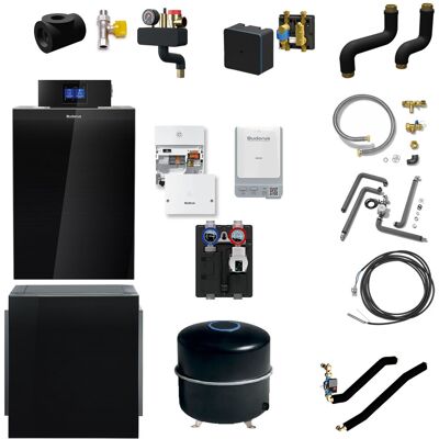Buderus KB192i.2 Logaplus Gas-Brennwert Heizungspaket K75 mit Warmwasserspeicher L200.3, Regelgerät, Mischermodul & Zubehör - 30 kW - 7739622608 Buderus KB192i.2 Logaplus Gas-Brennwert Heizungspaket K75 mit Warmwasserspeicher L200.3, Regelgerät, Mischermodul & Zubehör - 30 kW - 7739622608