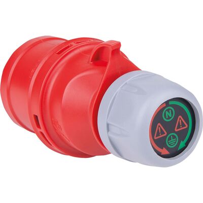 CEE-Diagnosestecker PCE, IP44, 5-polig, 32A - rot - mit LED-Anzeige CEE-Diagnosestecker PCE, IP44, 5-polig, 32A - rot - mit LED-Anzeige