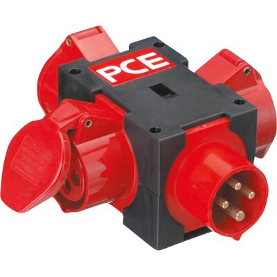 PCE Kompaktverteiler St. Anton, 3x Steckdose CEE 400V, 16A, 5-polig + 1x Stecker CEE 400V, 16, A, 5-polig PCE Kompaktverteiler St. Anton, 3x Steckdose CEE 400V, 16A, 5-polig + 1x Stecker CEE 400V, 16, A, 5-polig