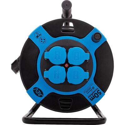 REV Kabeltrommel Kunststoff, H05VV-F3G, schwarz-blau IP44 - 50 m REV Kabeltrommel Kunststoff, H05VV-F3G, schwarz-blau IP44 - 50 m