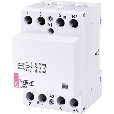 Eti Einbauschütz RD40-31 230VAC/DC, 40A, 3S, 1Ö, 3Module, brummfrei Eti Einbauschütz RD40-31 230VAC/DC, 40A, 3S, 1Ö, 3Module, brummfrei