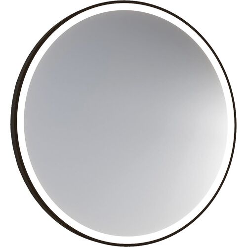 Evenes LED-Spiegel Aulielva mit Touch-Schalter, mit schwarzem Rahmen, Frontbeleuchtung, Ø 500 mm