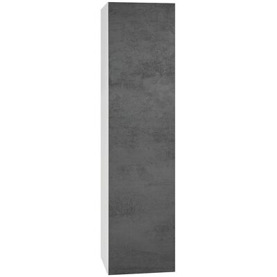 Evenes Hochschrank ELA mit Softclose, Korpus weiß seidenmatt, Front Beton dunkel, 400 x 1600 x 350 mm - 93 171 89 Evenes Hochschrank ELA mit Softclose, Korpus weiß seidenmatt, Front Beton dunkel, 400 x 1600 x 350 mm - 93 171 89