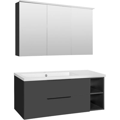 Evenes Badmöbel-Set Lossa, 2 Auszüge, 2 offene Fächer, anthrazit matt - 93 229 20 Evenes Badmöbel-Set Lossa, 2 Auszüge, 2 offene Fächer, anthrazit matt - 93 229 20