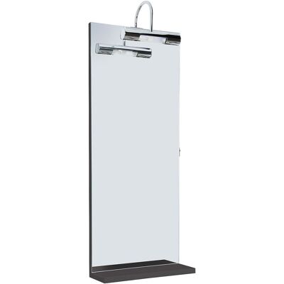 Evenes Spiegel mit Beleuchtung + Ablage anthrazit hochglanz, 350 x 900 mm Evenes Spiegel mit Beleuchtung + Ablage anthrazit hochglanz, 350 x 900 mm