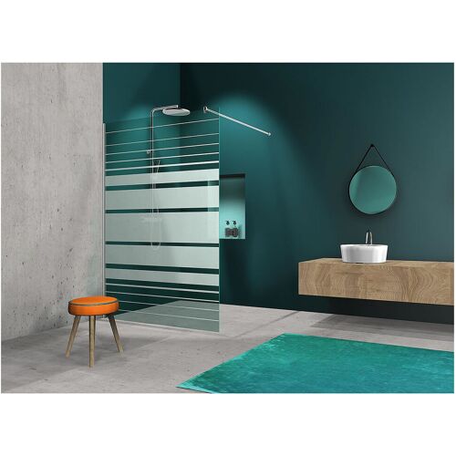 Evenes Walk-In Glasduschwand Edyla 2.0 mit Wandprofil + Stabilisierungsstange rund 1380 x 2000 x 8 mm ESG mit ETC - 93 182 90