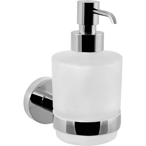 Evenes Seifenspender Eight 100 ml mit Wandhalter, Messing verchromt, Glas satiniert - 93 920 22