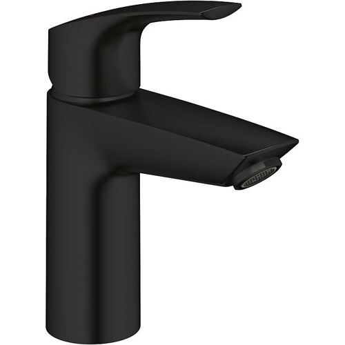 Waschtischmischer Grohe Eurosmart S-Size, Push-Open Ablaufgarnitur, Ausladung 109 mm, mit Zugstange, schwarz matt - 239222433