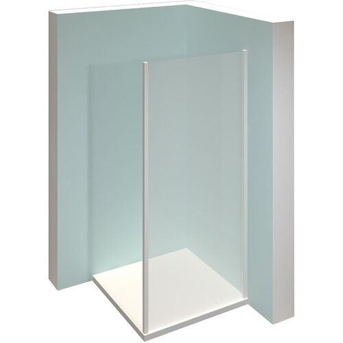 Seitenwand Hüppe Alpha 2 Profil silber matt, Glas 4 mm, 975-1000 mm - A20507087321