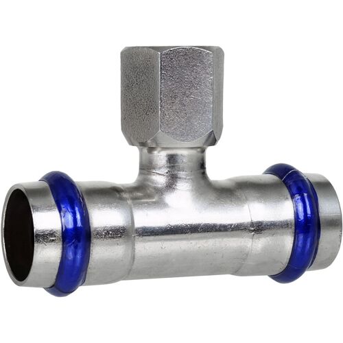 Effebi Press-T-Stück 28 - 1/2 Zoll IG - 28 mm - für Edelstahlrohre