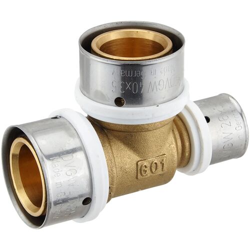heima24 Pressfitting-T-Stück - reduziert - 40 x 3,5 - 40 x 3,5 - 26 x 3,0 mm für MV-Rohr