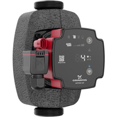 Grundfos ALPHA 2 GO 25-60 - Hocheffizienz-Umwälzpumpe mit Dämmschale - Baulänge 180 mm - Gewinde 1 1/2'' - 93074240 Grundfos ALPHA 2 GO 25-60 - Hocheffizienz-Umwälzpumpe mit Dämmschale - Baulänge 180 mm - Gewinde 1 1/2'' - 93074240