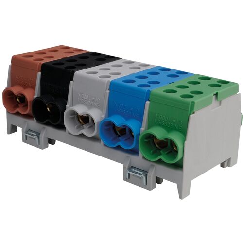 Pollmann Hauptleitungs-Abzweigklemme 1x braun, schwarz, grau, blau, grün 8x Eingang 35 mm² / 18x Ausgang 25 mm²