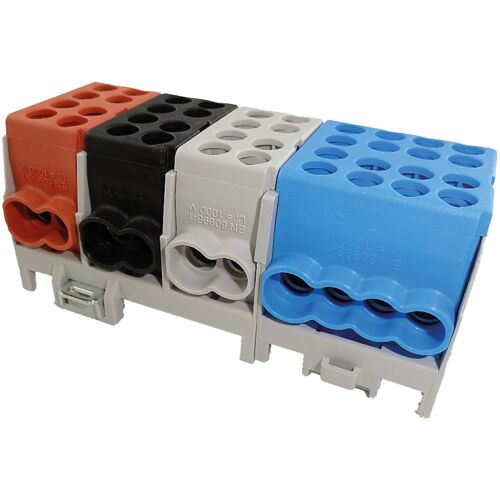 Pollmann Hauptleitungs-Abzweigklemme - 1x braun, schwarz, grau, blau 8x Eingang 35 mm² / 12x Ausgang 25 mm²