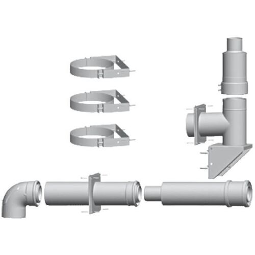 WOLF Paket C53x für Abgasleitung an der Fassade - DN 80/125