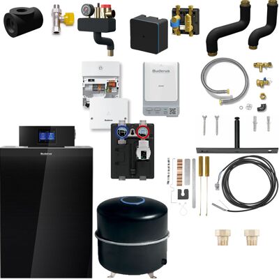 Buderus KB192i.2 Logaplus Gas-Brennwert Heizungspaket K76S mit Regelgerät, Mischermodul & Zubehör - 30 kW - 7739622614 Buderus KB192i.2 Logaplus Gas-Brennwert Heizungspaket K76S mit Regelgerät, Mischermodul & Zubehör - 30 kW - 7739622614