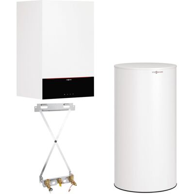 Viessmann Gas-Brennwert-Paket Vitodens 200-W 11 kW mit Warmwasserspeicher Vitocell 100-W CVAA 200 L Viessmann Gas-Brennwert-Paket Vitodens 200-W 11 kW mit Warmwasserspeicher Vitocell 100-W CVAA 200 L