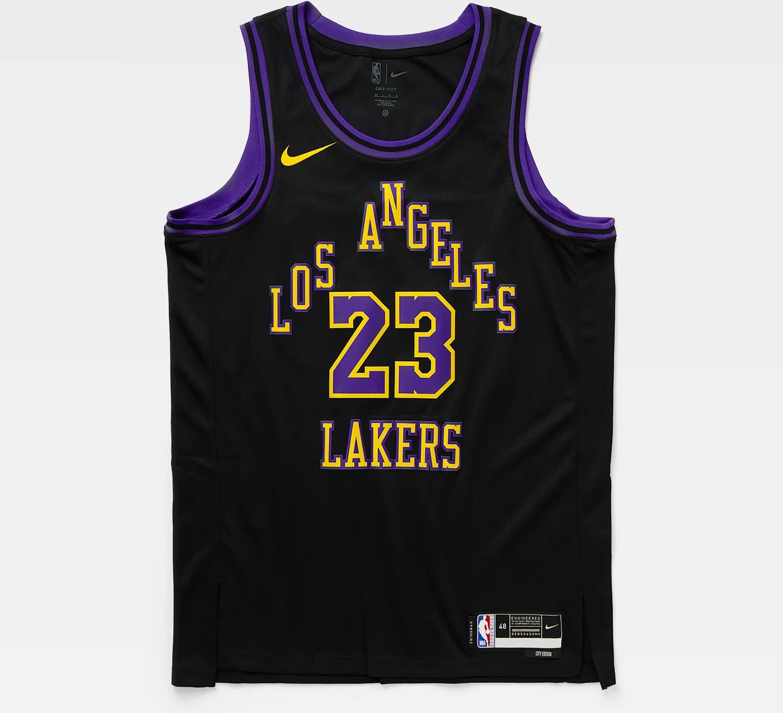 Nike NBA Swingman Jersey Los Angeles Lakers City Edition 2023/24 Lebron James #23 men Jerseys black in Größe:S