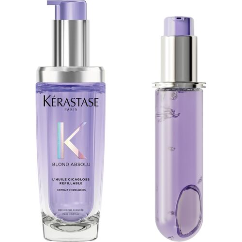 Kerastase Kérastase Blond Absolu L’Huile Cicagloss Refillable Hair Oil 75ml and Refill Capsule Duo for Blonde or Lightened Hair