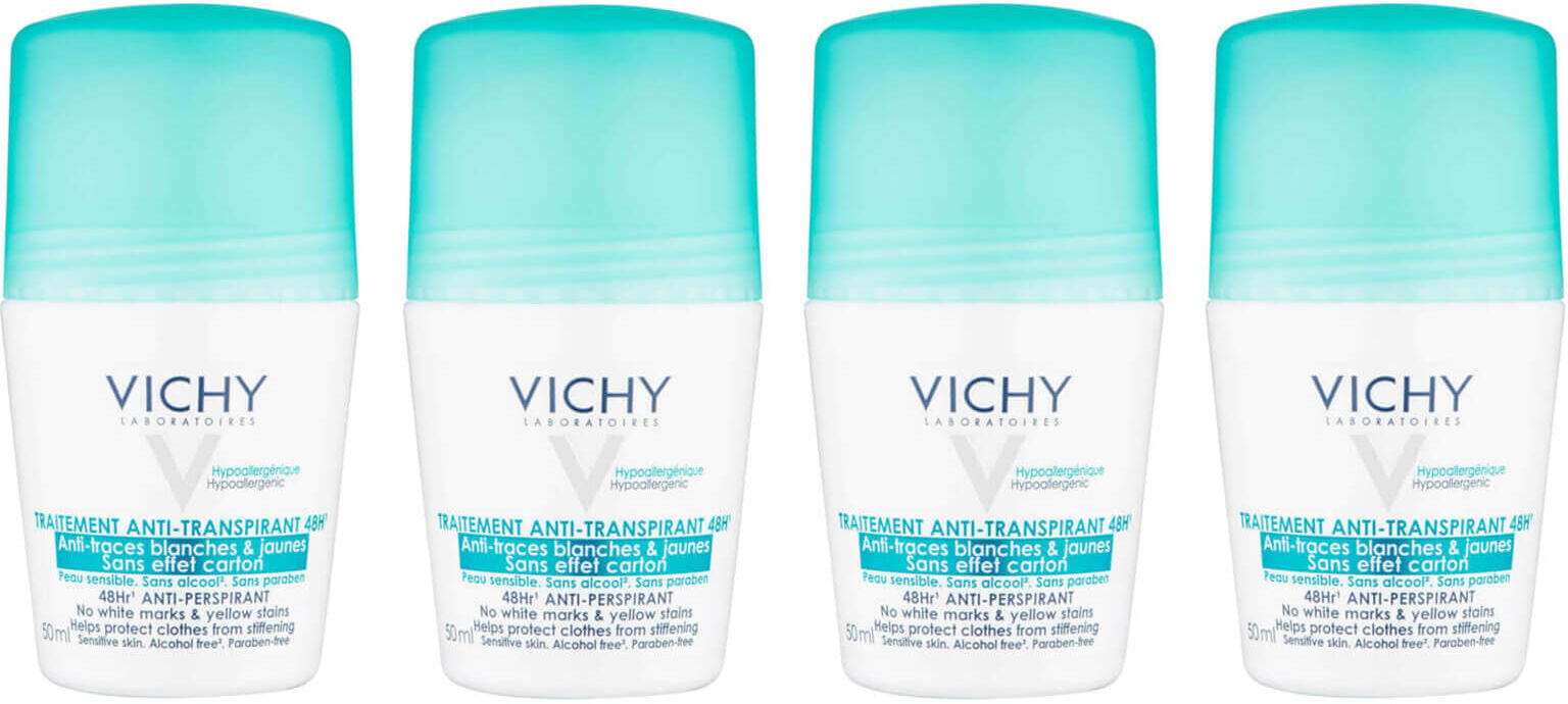 VICHY No Marks Roll-on Deodorant Set 4 x 50ml