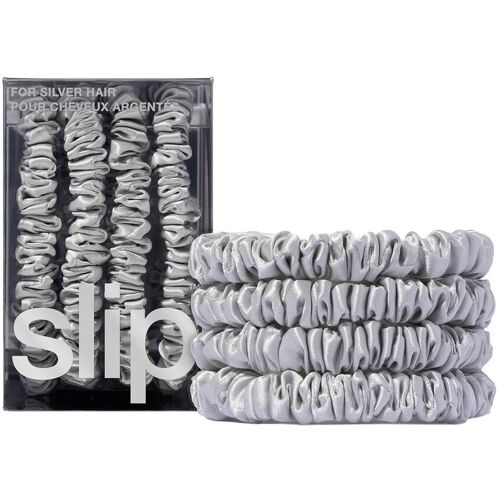 Slip Pure Silk Skinny Scrunchies - Silver