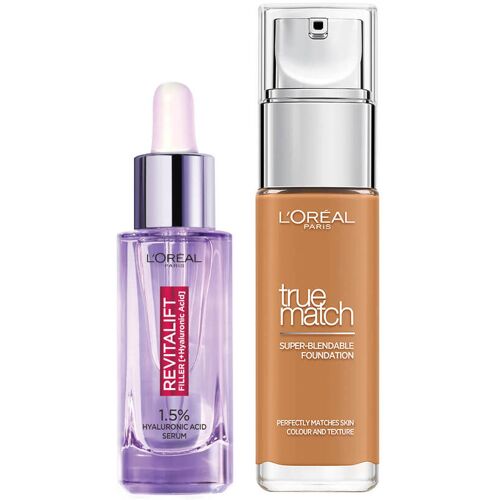 L'Oréal Paris L'Oreal Paris Hyaluronic Acid Filler Serum und True Match Hyaluronic Acid Foundation Duo (verschiedene Farbtöne) - 7.5W Golden Chestnut