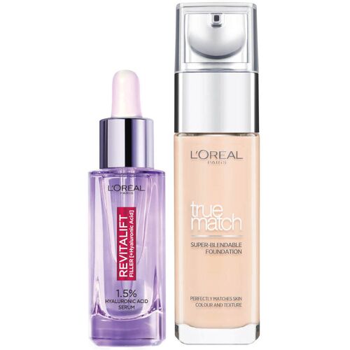 L'Oréal Paris L'Oreal Paris Hyaluronic Acid Filler Serum und True Match Hyaluronic Acid Foundation Duo (verschiedene Farbtöne) - 3N Creamy Beige