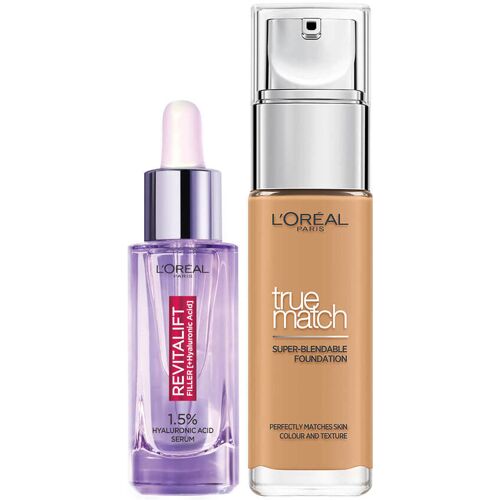 L'Oréal Paris L'Oreal Paris Hyaluronic Acid Filler Serum und True Match Hyaluronic Acid Foundation Duo (verschiedene Farbtöne) - 5.5W Golden Sun