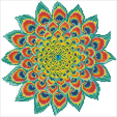 Diamond Dotz Pfauen-Mandala - Dekorativer Leinen Diamond Dotz Pfauen-Mandala - Dekorativer Leinen