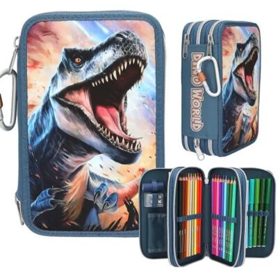 Depesche 0013982 Dino World 3 Fach Federtasche Depesche 0013982 Dino World 3 Fach Federtasche