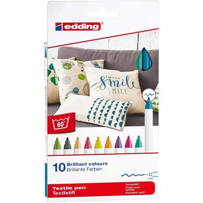 edding 4600 Textilpen, 1mm fun colours, 10 Stück edding 4600 Textilpen, 1mm fun colours, 10 Stück