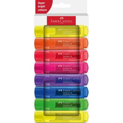 Faber-Castell 8er Kartonetui Textmarker 46 Superfluorescent neon Farben Faber-Castell 8er Kartonetui Textmarker 46 Superfluorescent neon Farben