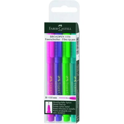 Faber-Castell Faserschreiber Broadpen 4 Stück Faber-Castell Faserschreiber Broadpen 4 Stück