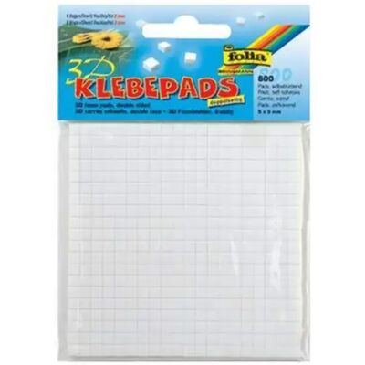 Folia Hafties Klebepads 800 stück 5x5mm, weiß Folia Hafties Klebepads 800 stück 5x5mm, weiß