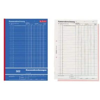 Herlitz Kassenabrechnung A4 2x50 Blatt Blaupapier Herlitz Kassenabrechnung A4 2x50 Blatt Blaupapier