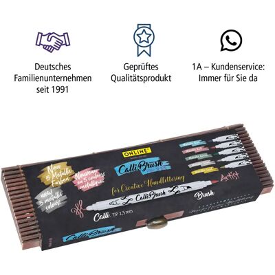 ONLINE Pinselstifte Callibrush Metallic Farben 5er ONLINE Pinselstifte Callibrush Metallic Farben 5er