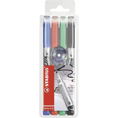 STABILO Write-4-all Permanentmarker - 4 Farben, 1mm Spitze STABILO Write-4-all Permanentmarker - 4 Farben, 1mm Spitze