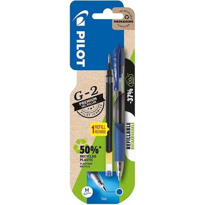 Pilot Gelschreiber G-2 07 Blau + Mine gratis Blister plastikfrei Pilot Gelschreiber G-2 07 Blau + Mine gratis Blister plastikfrei