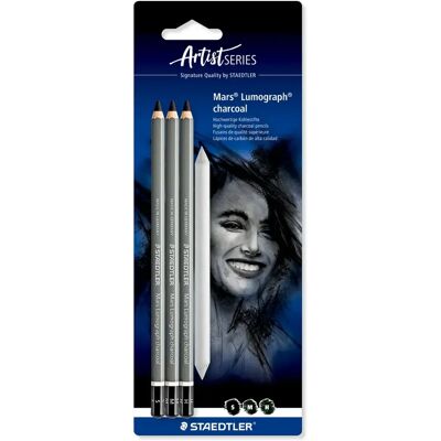 Staedtler Mars Lumograph Kohlestift - Hochwertige Graphit- & Kohlestifte - 3 Härtegrade Staedtler Mars Lumograph Kohlestift - Hochwertige Graphit- & Kohlestifte - 3 Härtegrade
