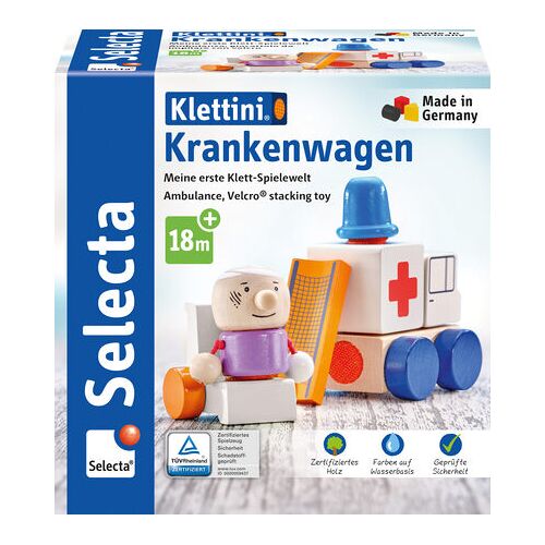 SELECTA Krankenwagen, Klett-Stapelspielzeug, 7 Teile