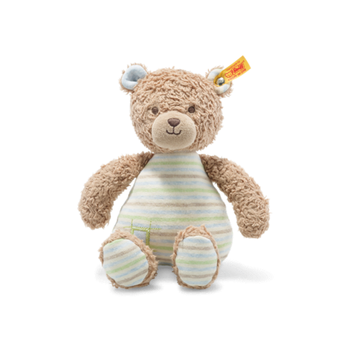 Steiff Teddyb.Rudy 24 hellbraun/blau