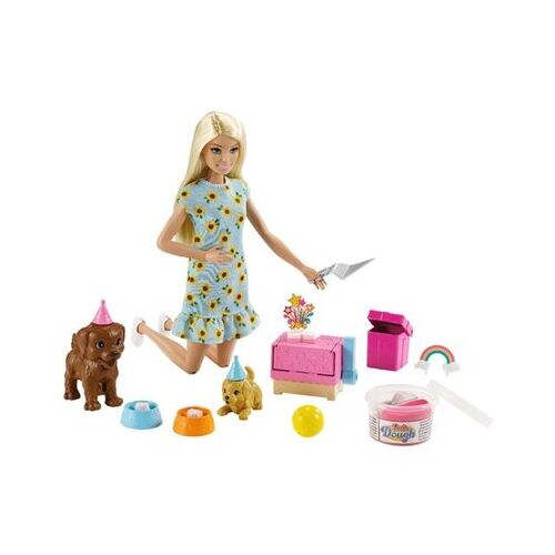 Barbie Hunde-Party-Spielset mit Puppe mit Spiel-Knete und Zubehör