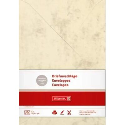 BRUNNEN Briefumschlag Universalpapier Marmor C5 chamois, 10 Stück BRUNNEN Briefumschlag Universalpapier Marmor C5 chamois, 10 Stück