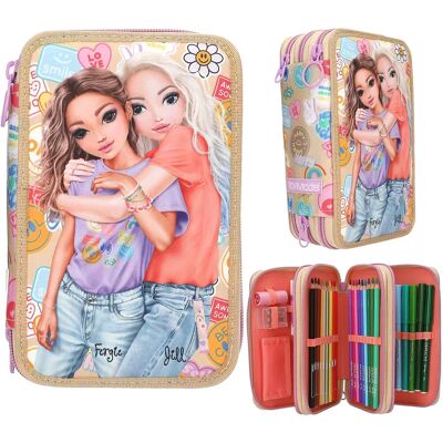 Topmodel Dreifach Federmäppchen GIRL POWER - Beige - Federmäppchen Topmodel Dreifach Federmäppchen GIRL POWER - Beige - Federmäppchen